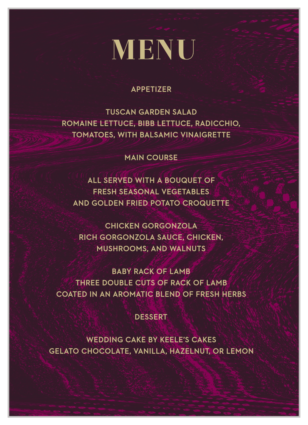 Lipstick & Louvre Wedding Menus by Basic Invite