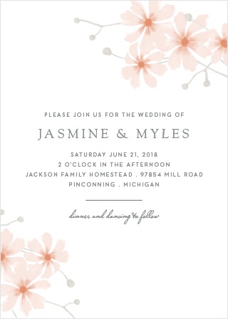 cherry blossom wedding invitations match your color style free