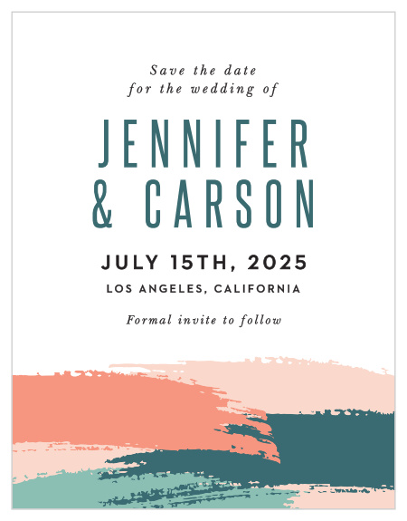 Relaxed as an afternoon at the beach, the Painterly Perfect Wedding Save-the-Date Cards are a sea-breeze ocean dream.