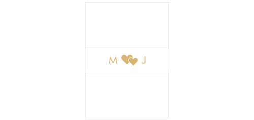 Double Hearts Wedding Belly Bands By Basic Invite Double Hearts Wedding Belly Bands By Basic Invite