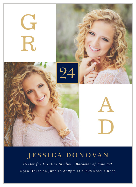 Our Big Time Blocks Graduation Invitations are a wonderful way to share the details of your graduates special day! 