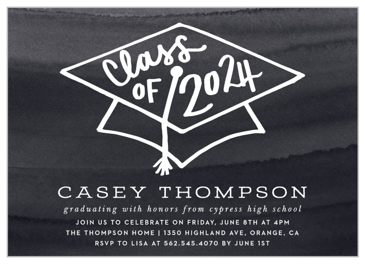 Our Hand Drawn Cap Graduation Party Invitations are a wonderful choice for your graduate!