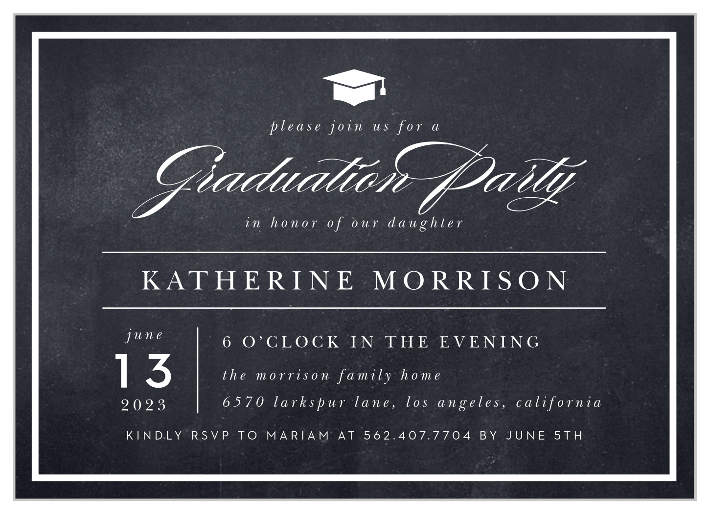 Modern Blackboard Graduation Invitations by Basic Invite