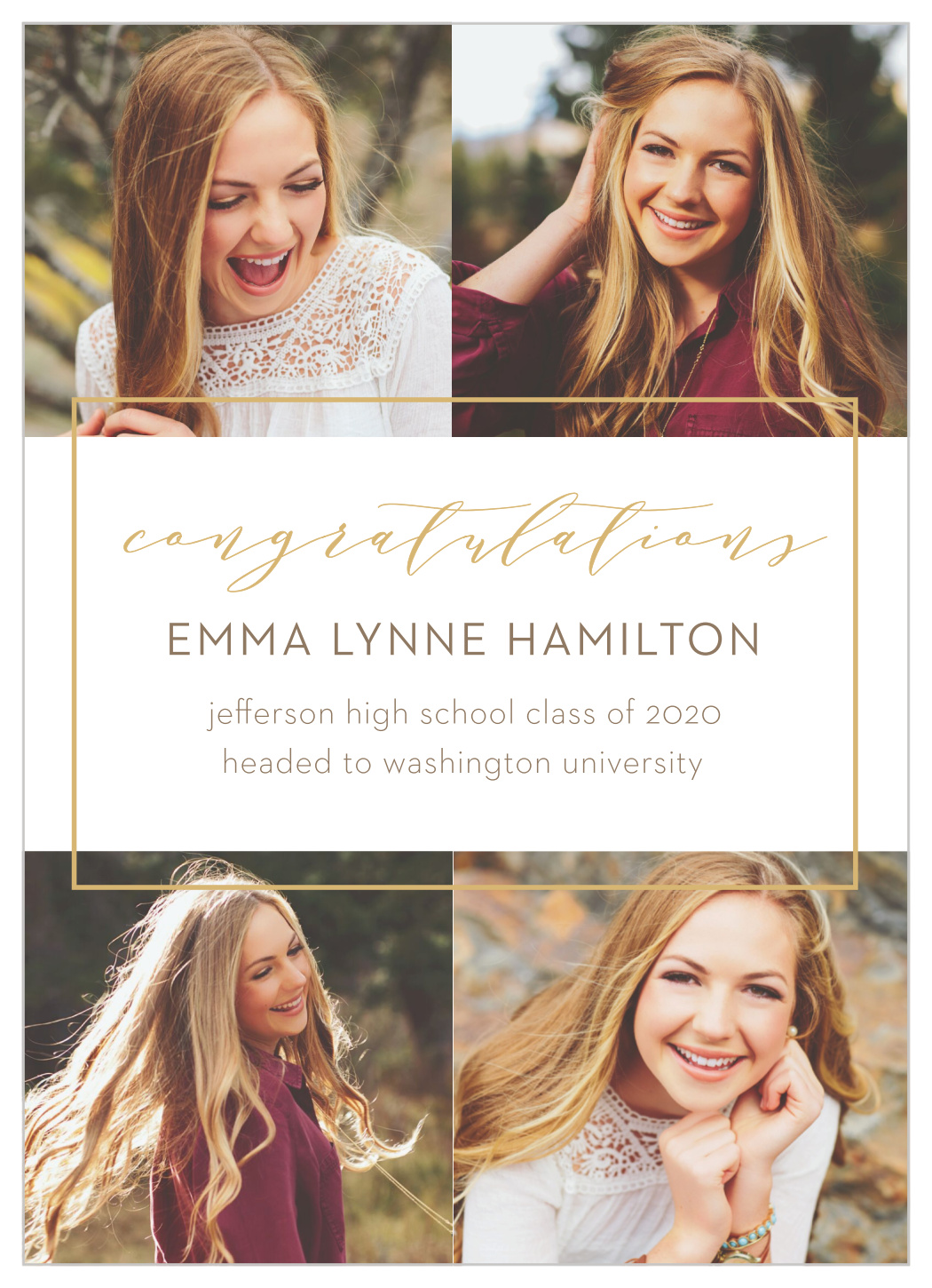 simply framed graduation announcement by basic invite graduation picture announcements