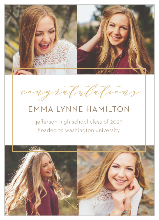 Show your friends and family all that you've accomplished with our elegantly designed Simply Framed Graduation Announcements. 