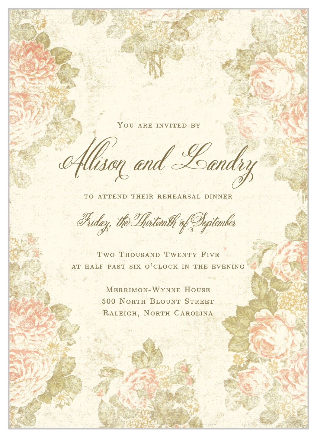 Romantic Vintage Rehearsal Dinner Invitations By Basic Invite Romantic Vintage Rehearsal Dinner Invitations By Basic Invite
