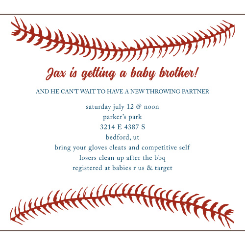 Baseball Baby Shower Invitations Match Your Color Style Free