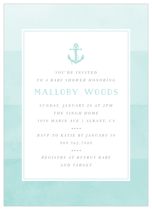 Under The Sea Baby Shower Invitations Match Your Color Style Free