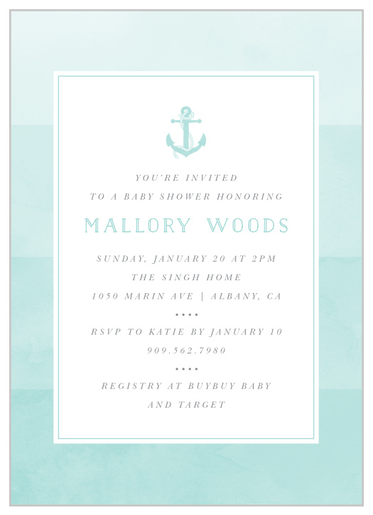 INSTANT Distance Submarine Virtual Baby Shower Invitation by Mail