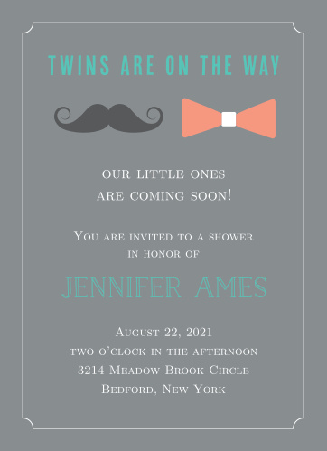 Baby Shower Invitations For Twins Basic Invite