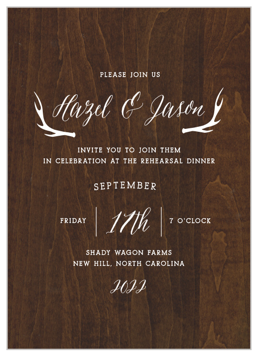 Masculine Rehearsal Dinner Invitations - Match Your Color & Style ...