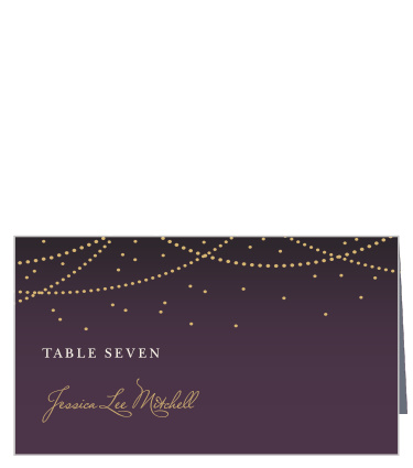 Personalize the Light and Lantern Place Cards colors and fonts to coordinate with your wedding theme.