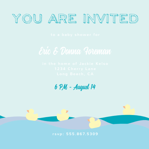 Duck Baby Shower Invitations Match Your Color Style Free