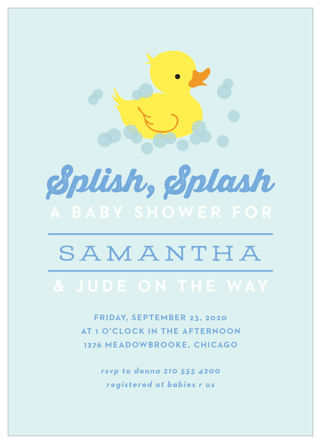 duck baby shower invitations