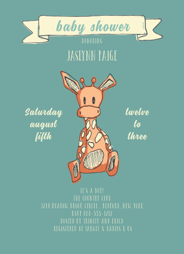 Giraffe Baby Shower Invitations Match Your Color Style Free