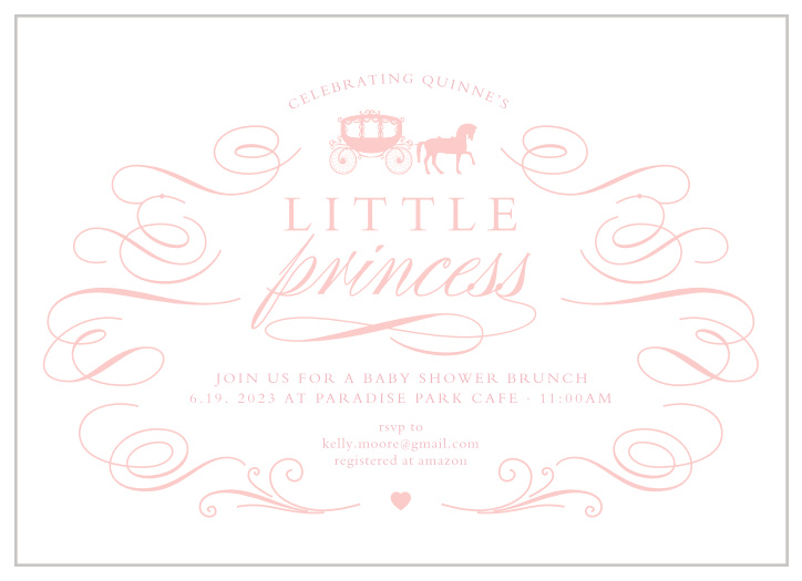 princess baby shower invitations - match your color & style