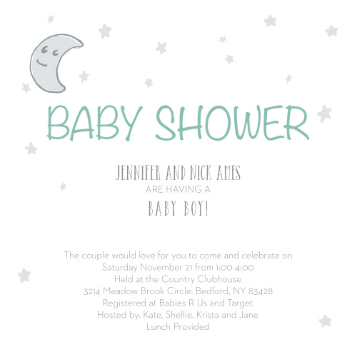 Moon Baby Shower Invitations Match Your Color Style Free