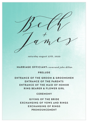 Nautical Wedding Programs Match Your Color Style Free