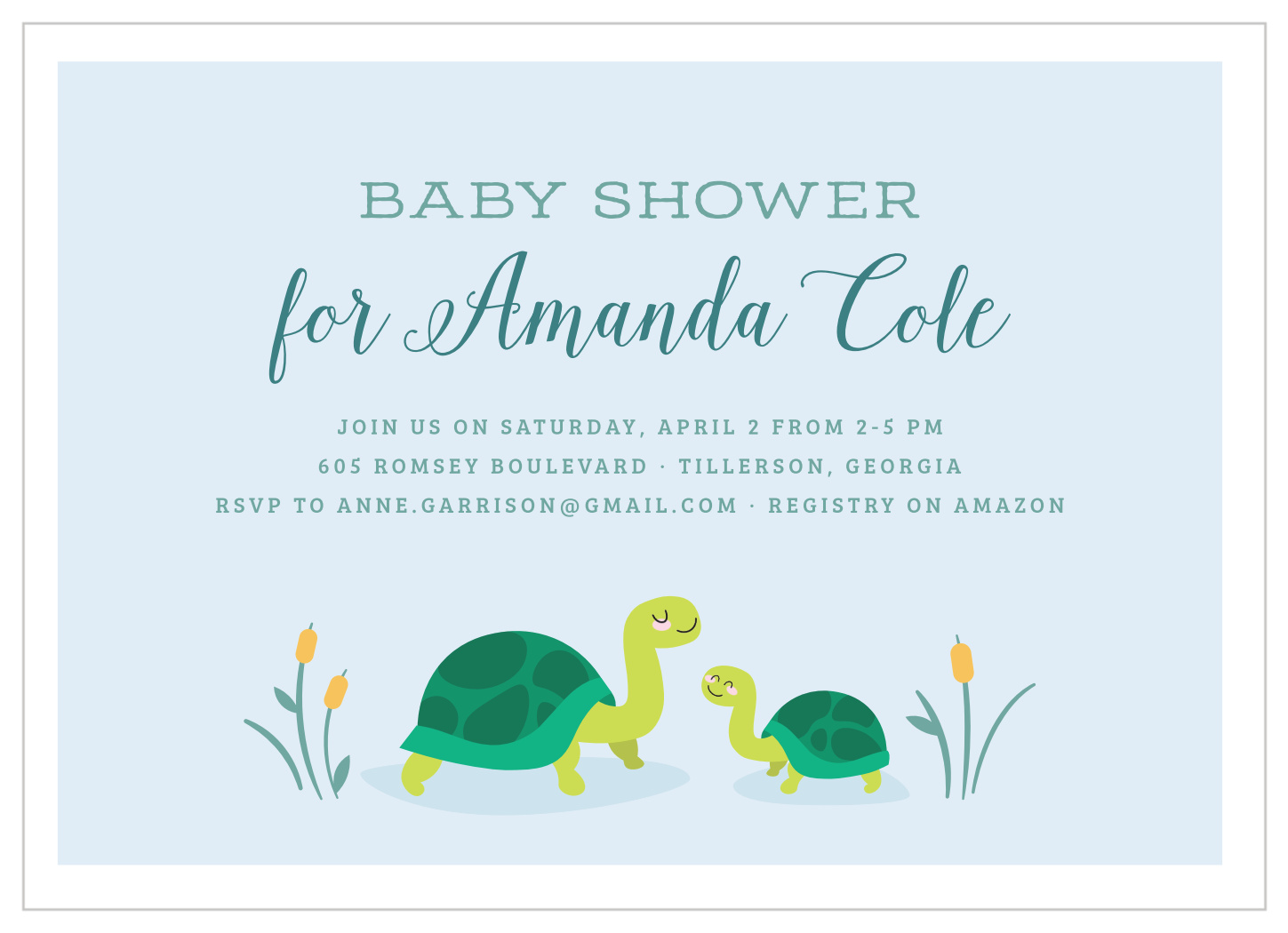 turtle baby shower invitations