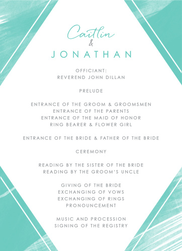 watercolor wedding programs match your color style free