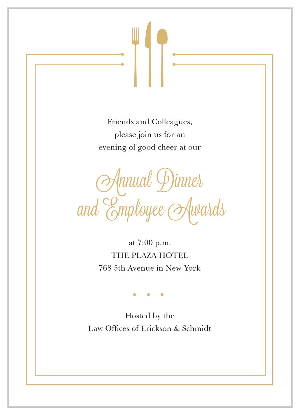 Company Dinner Gala Invitations by Basic Invite