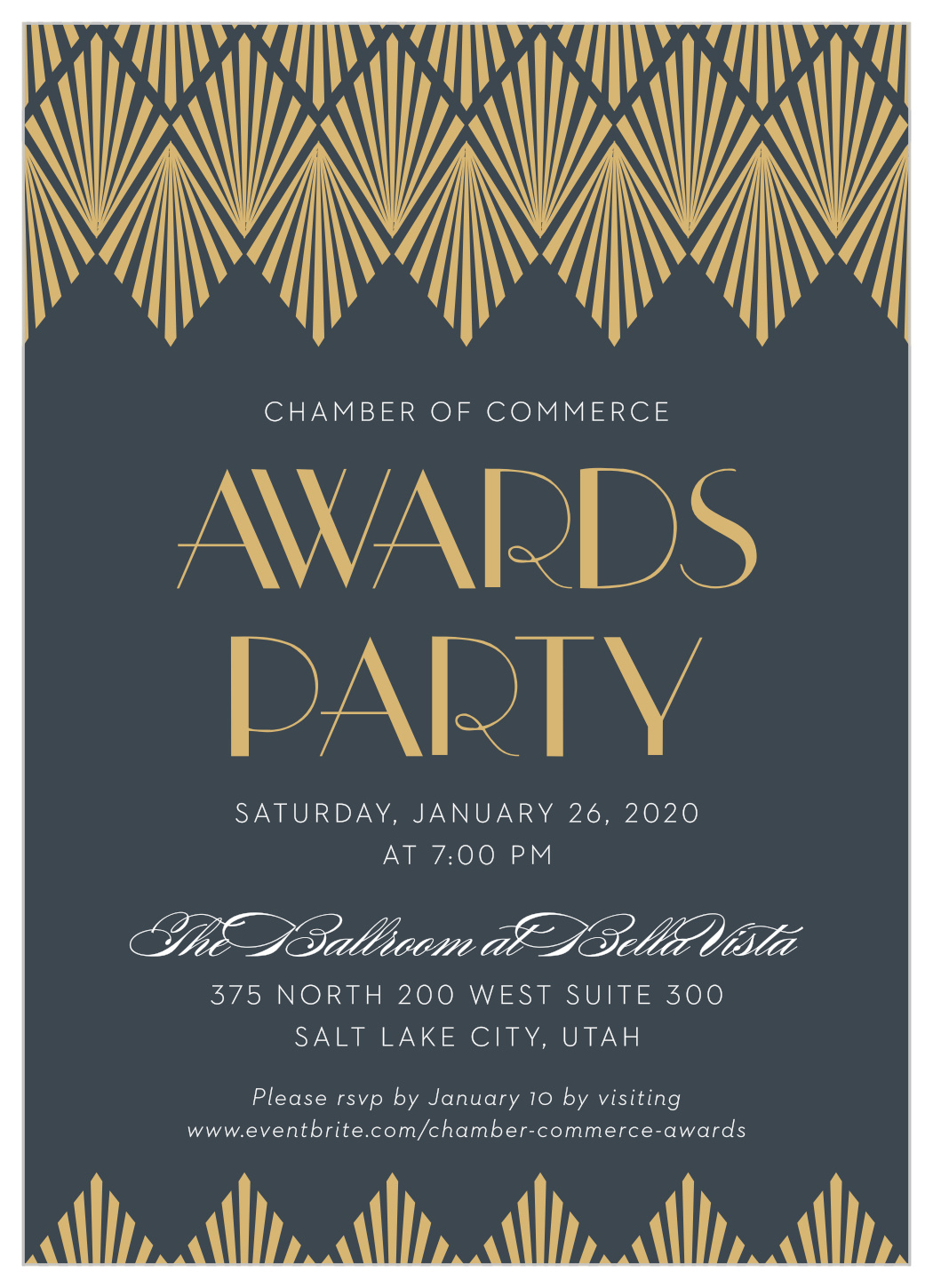 Deco Lights Gala Invitation by Basic Invite