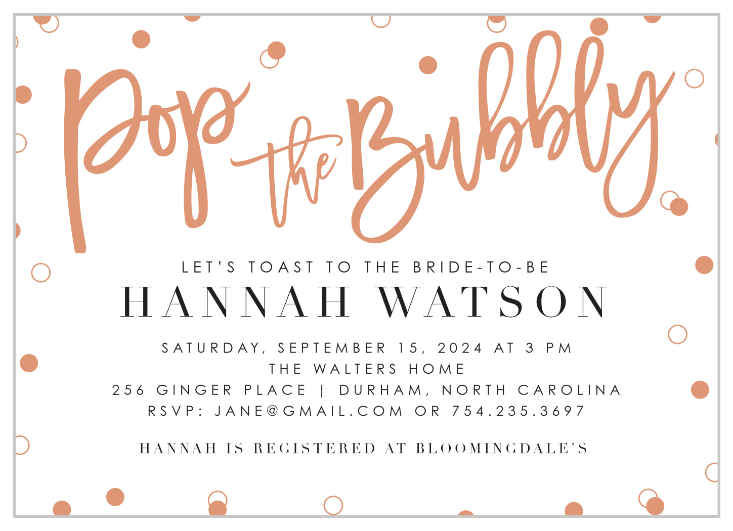 champagne toast bridal shower invitations up