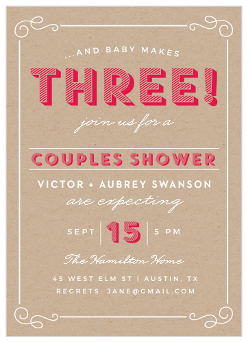 Our Big Three Baby Shower Invitations are perfect for the sweet parents who are expecting another addition to their family!