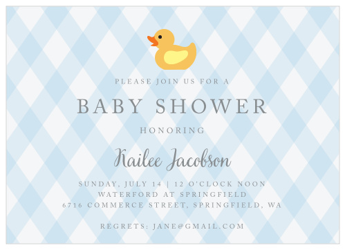 Warm your guests hearts with our darling Little Duckie Baby Shower Invitations! 