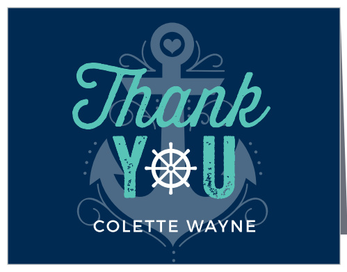 Thank your loved ones for seeing you off on this new journey with our Nautical Baby Baby Shower Thank You Cards! 