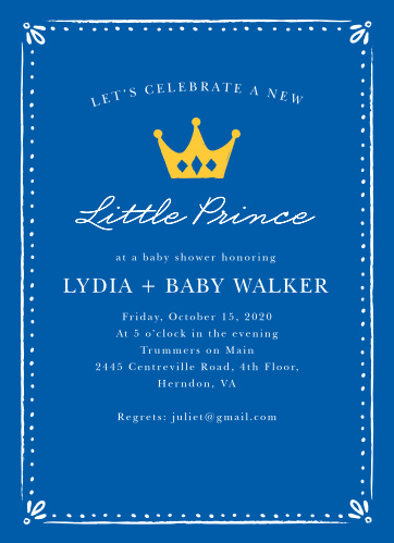 Crown Baby Shower Invitations Match Your Color Style Free