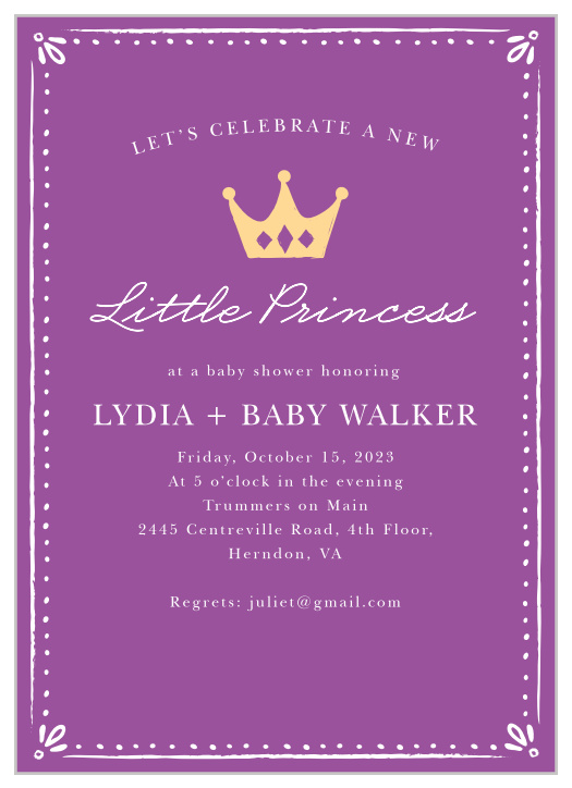 baby shower invitations girl princess