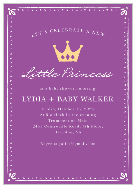 Our Sweet Princess Baby Shower Invitations are the perfect cards for your sweet little girl on the way! 