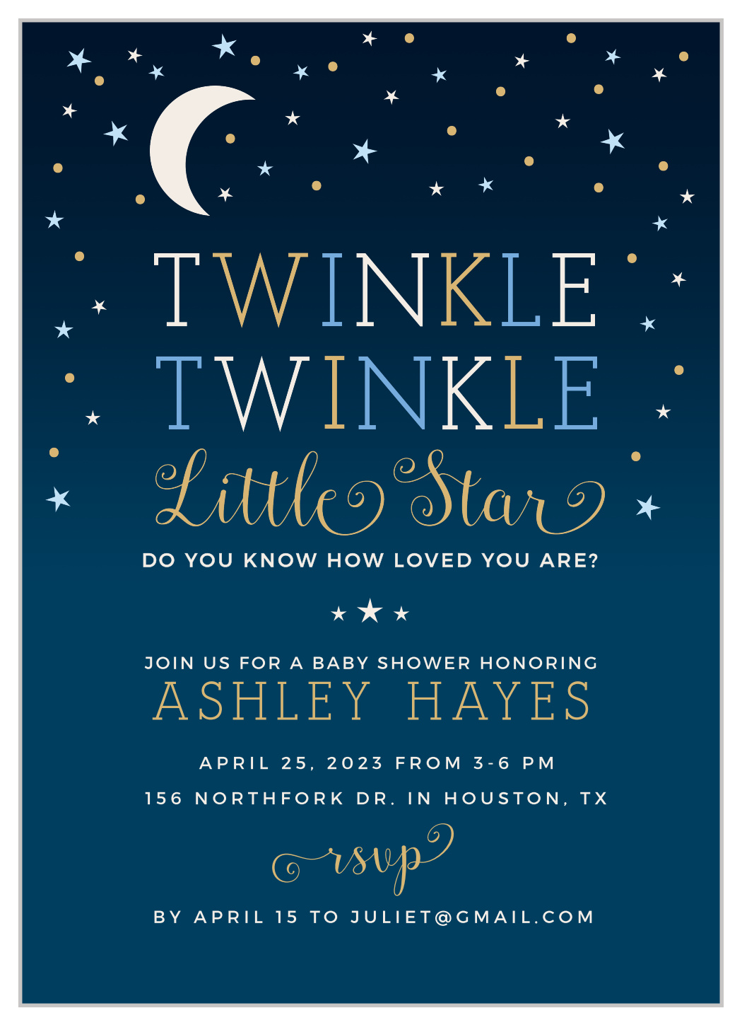 star baby shower invitations
