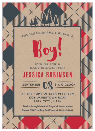 printable lumberjack baby shower invitations