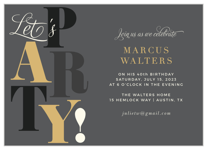 Adult Birthday Invitations Match Your Color Style Free