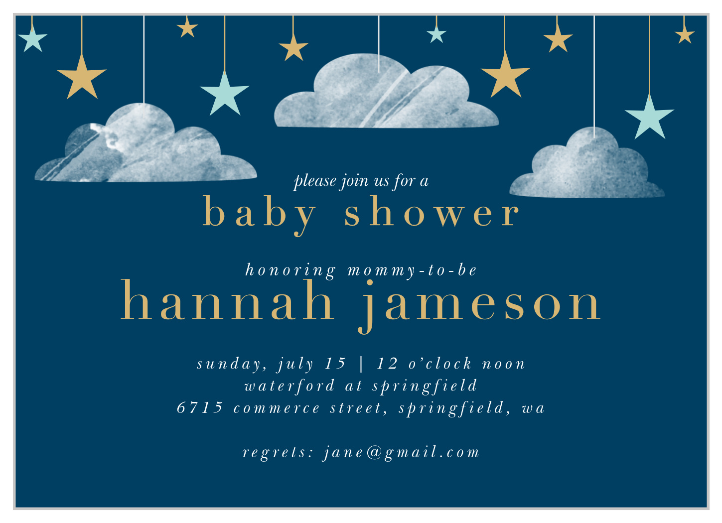 cloud baby shower invitations