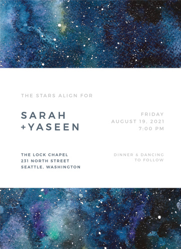 Starry Night Wedding Invitations Match Your Color Style Free