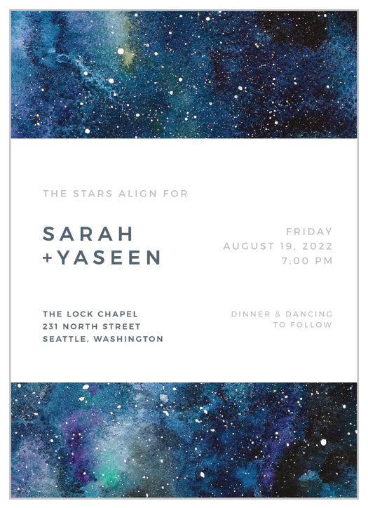 Starry Night Wedding Invitations Match Your Color Style Free