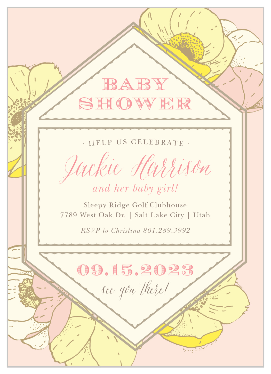 vintage baby girl shower invitations
