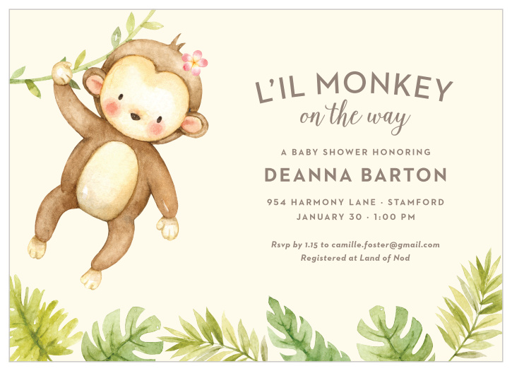 sock monkey baby shower invitations