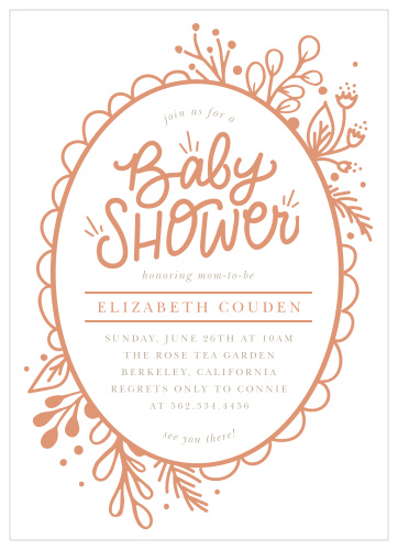 Our Floral Frame Baby Shower Invitations are as lively as your shower will be.