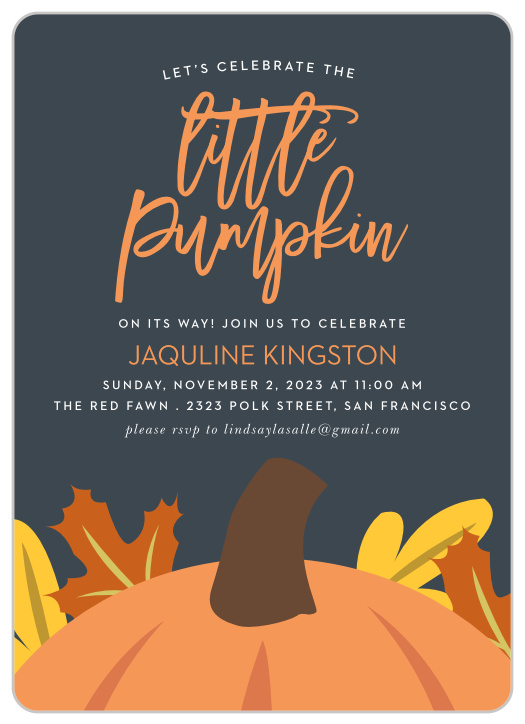 Our Little Pumpkin Baby Shower Invitations are perfect for your autumn baby shower!