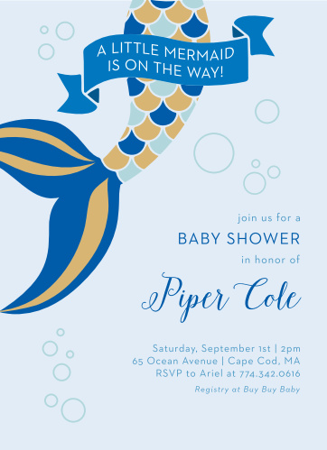 Under The Sea Baby Shower Invitations Match Your Color Style Free