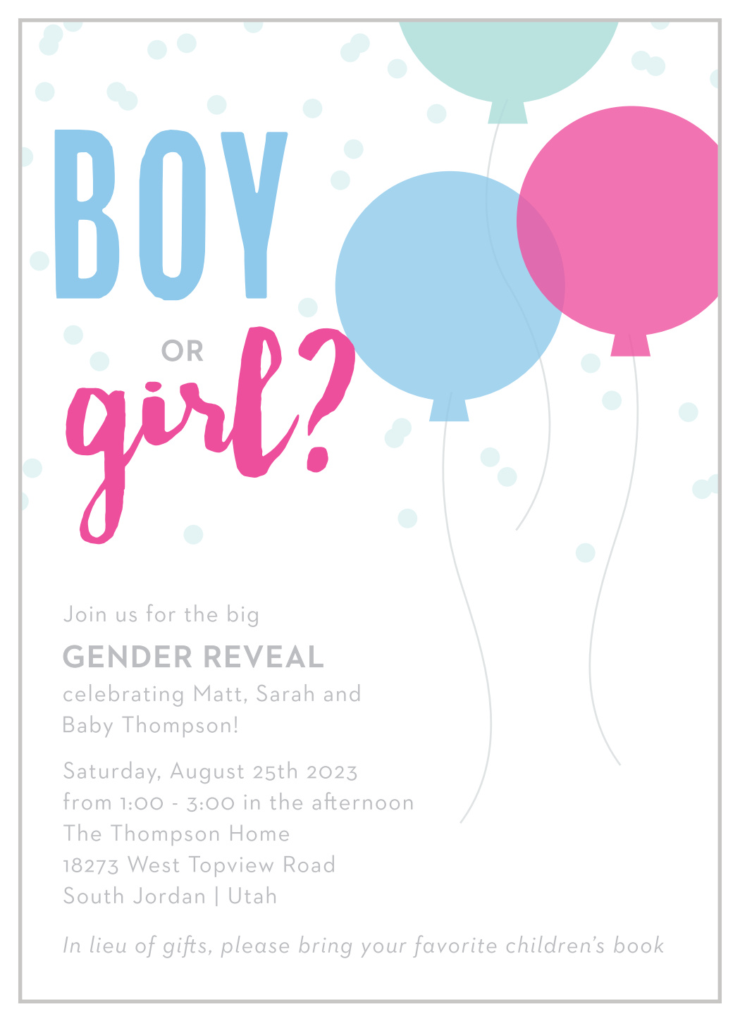 Reveal Balloons Baby Shower Invitations By Basic Invite