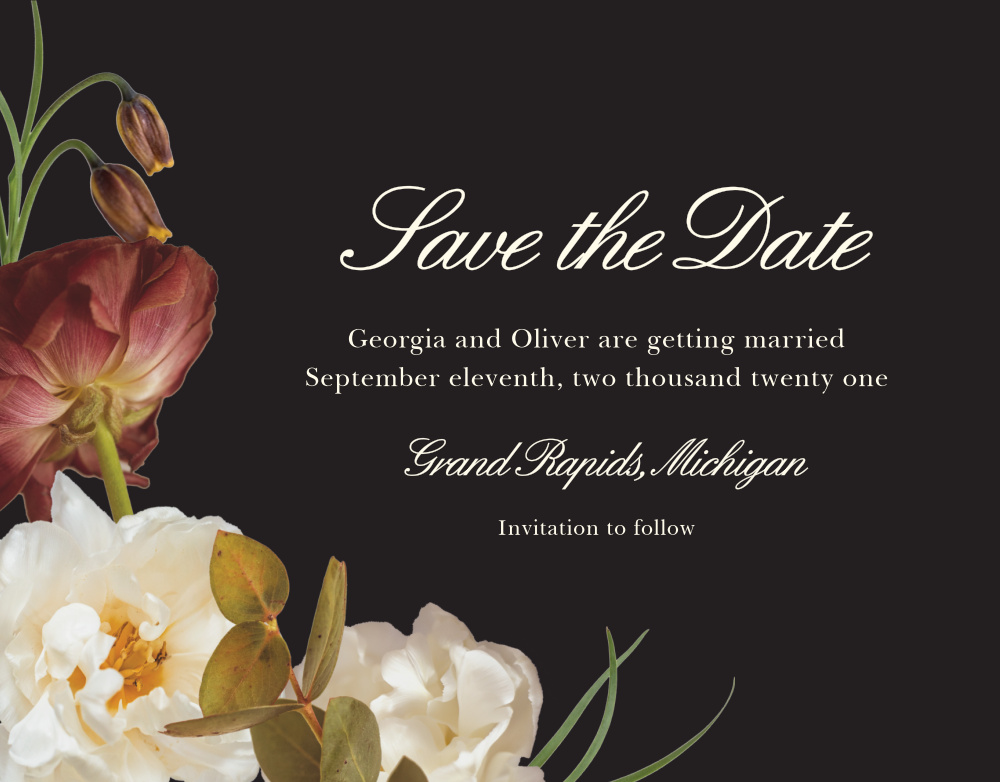 Romantic Flowers Save The Date Magnets By Basic Invite