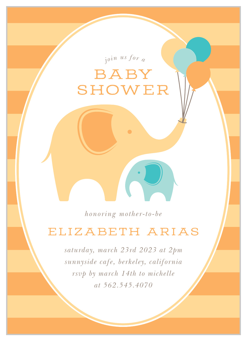 orange baby shower invitations