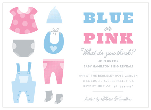 pink and blue baby clothes