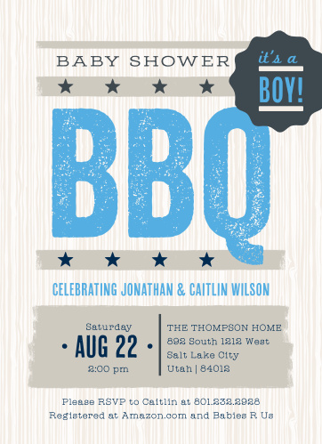 Bbq Baby Shower Invitations Match Your Color Style Free