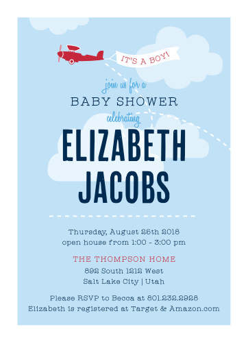 Airplane Baby Shower Invitations Match Your Color Style Free